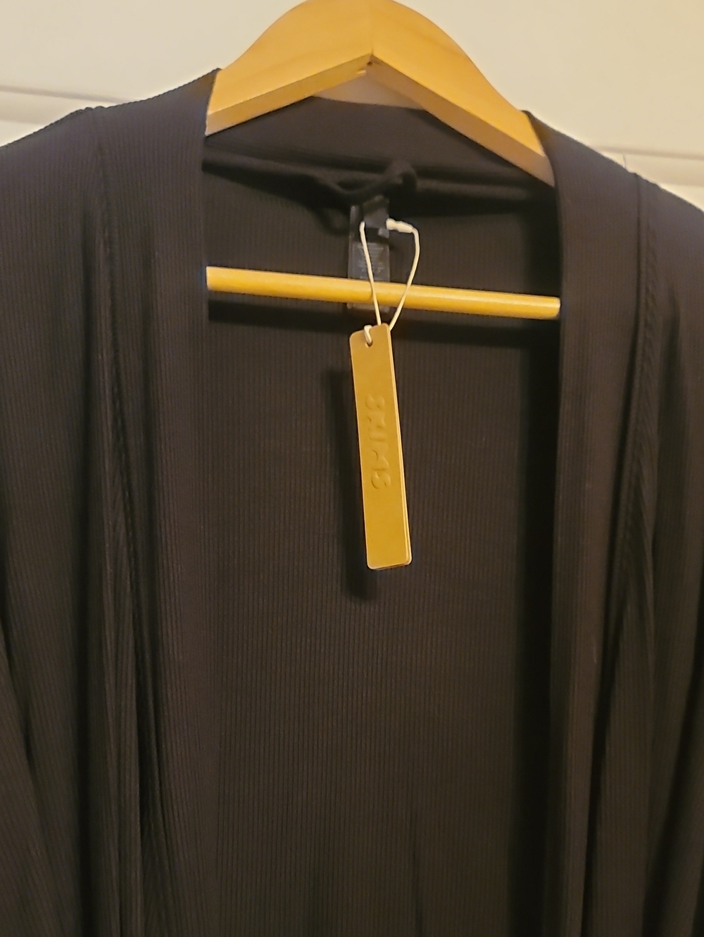 SKIMS Black Ribbed Short Robe